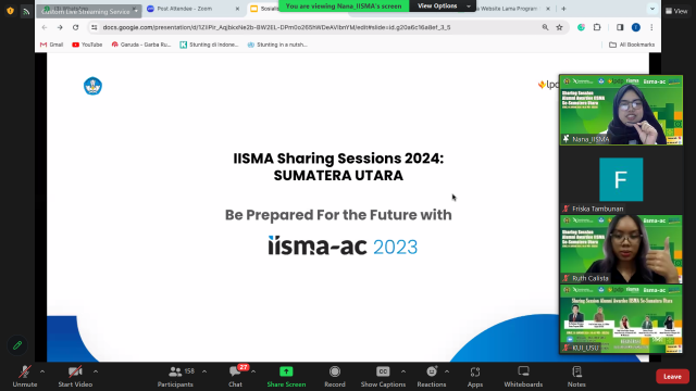 Tangkapan Layar Zoom Pada Sharing Session Alumni Awardee IISMA Se-Sumatera Utara, Jumat (19/01). | Friska Tambunan