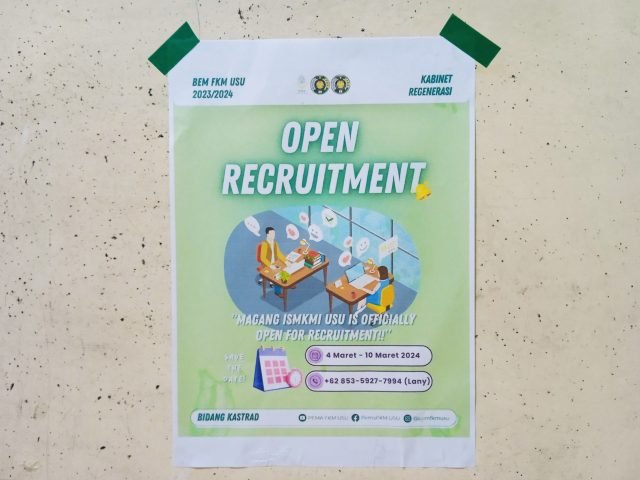 Pengumuman Open Recruitment Magang ISMKMI USU 2024, Kamis (07/02). | Jennifer Smith L. Tobing