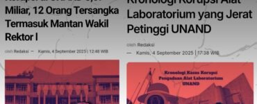Tangkapan layar berita yang diterbitkan UKPM Genta Andalas di laman gentaandalas.com, Jumat (5/9/2025). | Dinar Fazira Fitri