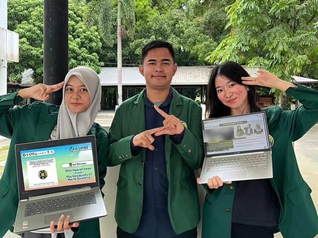Tim mahasiswa FMIPA USU peraih juara I ASPIRE 2025 yang digelar oleh UNDIP dan UMS, Sabtu (4/10/2025). | Sumber Istimewa