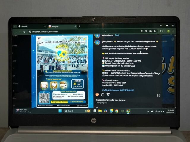 Flyer kegiatan “ME-LUKIS in Harmoni” oleh MEPRO USU di akun Instagram @galaxystaarrr, Sabtu (26/10/2025). | Farras Haniyah Rangkuti