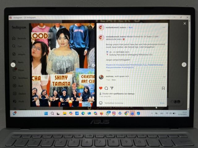 Flyer perayaan ulang tahun Teater 'O' ke-34 di akun Instagram @medankomedi_teatero, Kamis (24/10/2025). | Syarifah Sarah Nurjihan