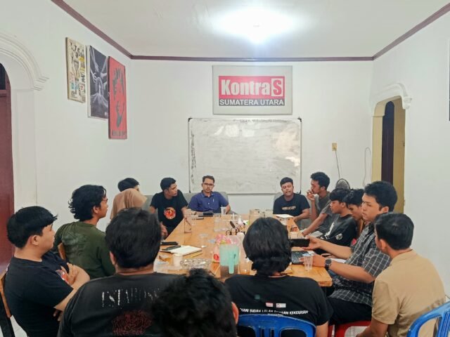 Diskusi Publik KontraS Sumut Soroti Bencana Ekologis sebagai Pelanggaran HAM, Medan Johor, Selasa (23/12/2025).| Mhd Syam Busthami