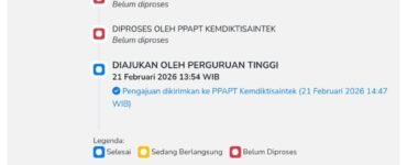 Tampilan status pengajuan pencairan KIP Kuliah semester genap 2026 pada Portal KIP Kuliah, Minggu (22/2/2026). | Hasrina Arum Maulida
