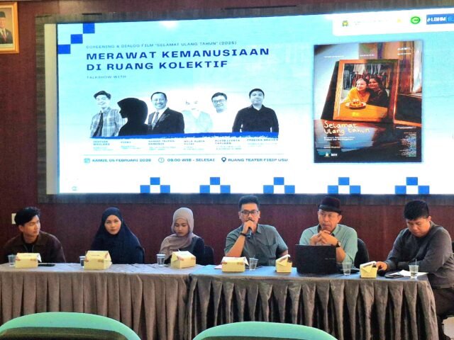 Alvin Liasti Tarigan saat pemaparan tugas LBHM dalam acara screening dan dialog film "Selamat Ulang Tahun" (2025), Kamis (5/2/2026). | Derista Putri